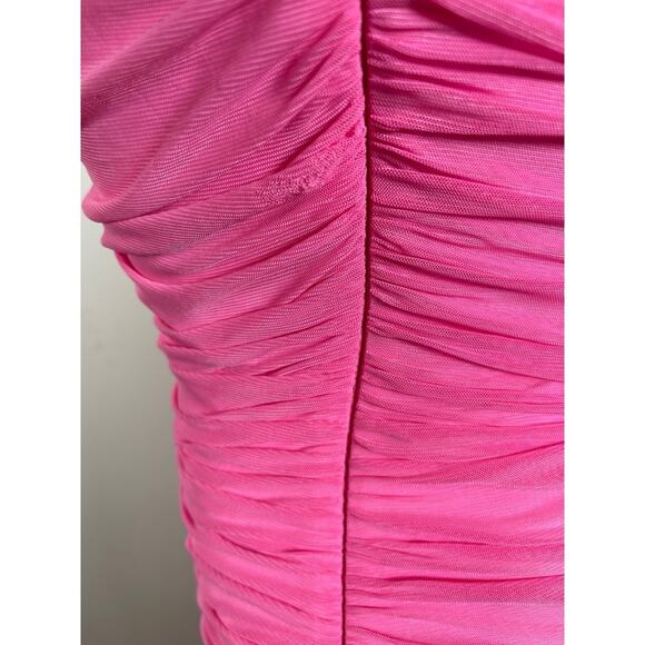 Retrofete Adele Strapless Ruched Candy Pink Maxi Dress Size Small - Picture 7 of 10
